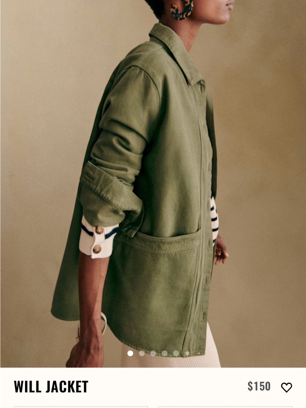 Sezane Will Jacket - Olive Green Women's Jacket New no tag - Picture 2 of 6